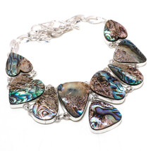 Abalone Shell Gemstone Handmade Christmas Gift Necklace Jewelry 18&quot; SA 2321 - £11.21 GBP