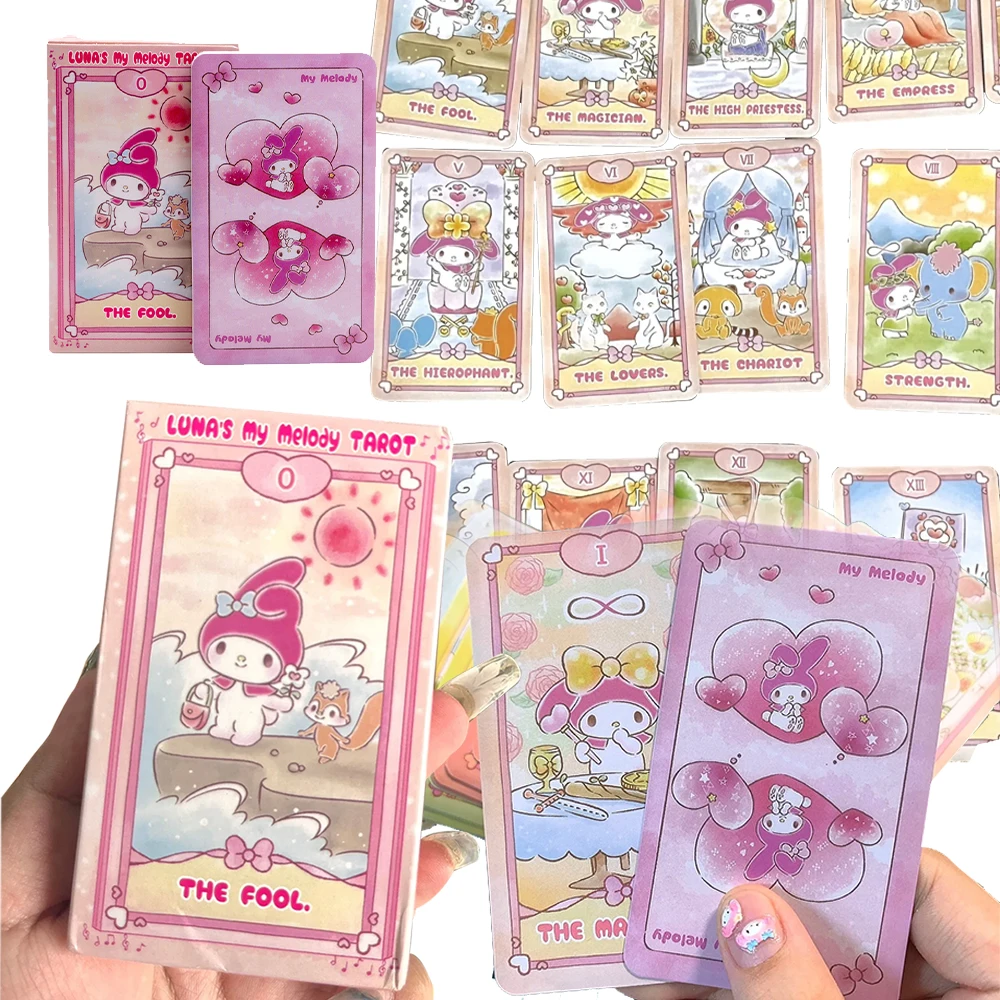 Melody Tarot Deck Card Hello Kitty Kuromi Sanrio 78Cards Board Game Deck Oracle - £14.40 GBP+
