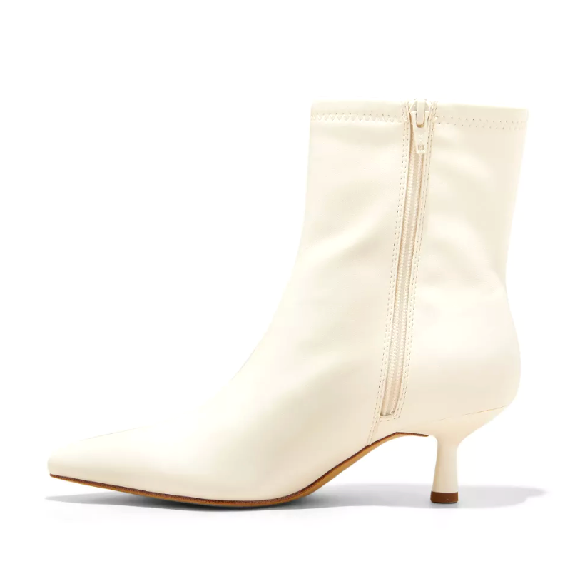 A New Day Women's White Lonnie Kitten Heel Stretch Ankle Boots NWT Item image 2