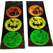 Lot of 2 Pkgs Halloween Reflective Safety Patches Easy Peel &amp; Stick Orange Green - £8.17 GBP