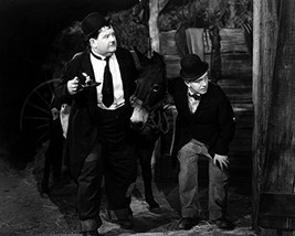 Stan Laurel And Oliver Hardy With Donkey 16X20 Canvas Giclee Laurel And Hardy - $69.99