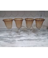 Artland Iris Amber Bubble 14 Oz Water Goblets, Set Of 4 Glasses, Hand Bl... - $39.60