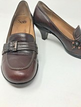 Sofft Brown 8 N Leather Mary Jane Pump Buckle Slip On Narrow Shoe - £17.32 GBP