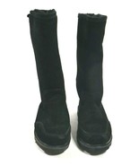 Bearpaw Elle Tall Black Suede Cold Weather Boots Sheepskin Lined Wms 10 EUC - £48.06 GBP