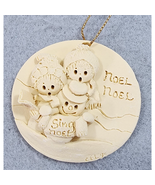 LaBerge 1994 NOEL NOEL SIGN NOEL Boy Girl Snowman Christmas Ornament Vin... - €6,81 EUR