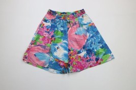 Vintage 90s Streetwear Womens 14/16 Abstract Rainbow Flower Beach Lounge Shorts - £38.91 GBP