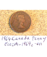 1964 Canada Penny Rim Strike Error; Vintage Old Coin Foreign Money - £3.09 GBP