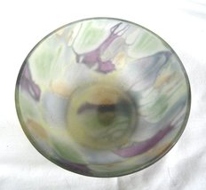  Isreali Originals Hand Painted Swirl  Nouveau Art Glass Bowl by Reuven - $24.99