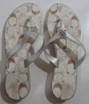 Coach Women&#39;s Flip Flops Sandles Flat Signature Logo Size 9B - $34.95