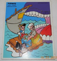 Vintage Playskool 375-03 Pinocchios Escape Wooden Frame Puzzle RARE 15 pieces - £26.58 GBP