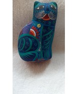 Terra Cotta Made in Mexico hand painted 3 1/2&quot; cat/gata, Hecho En Mexico - €13,89 EUR