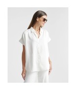 Quince Womens Vintage Wash Tencel Camp Shirt Oversized Boxy Button Front... - £19.27 GBP