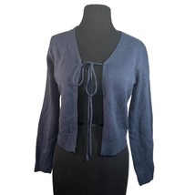 Ijoah Women&#39;s Tie-Front Cardigan Sweater S Blue 100% Acrylic Made In China - $21.77