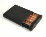 Bey-Berk Black Leather Five Cigar Case with hygrometer - $125.95