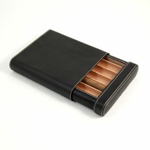 Bey-Berk Black Leather Five Cigar Case with hygrometer - £98.83 GBP