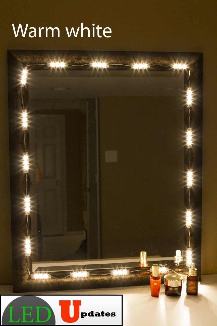 MAKEUP MIRROR LED LIGHT WARM WHITE FOR BEDROOM VANITY 10ft W/ DIMMER & UL POWER