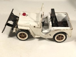 Tonka White Jeep AA Wrecker Truck With Black Snow Plow Vintage 1960s Mad... - $173.24