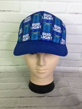 Budweiser Bud Light Beer Mens All Over Print Blue Snapback Mesh Trucker Hat Cap - $19.39