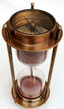 Sand Timer Hourglass Brass Nautical Maritime Hour Glass Vintage Sand Clock Gift - £45.26 GBP