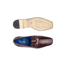 Belvedere Men's Bruno Genuine Ostrich Leg and Italian Calf Loafer Burgundy 1026 image 6