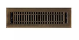 New Antique Brass 4&quot; x 14&quot; Contemporary Steel Floor Register by Signatur... - $34.95