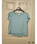 Puma Activewear Women Size Large Turquoise Short Sleeve Top - £7.49 GBP