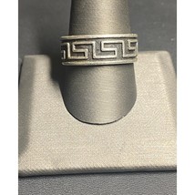 MEN&#39;S 925 STERLING SILVER GREEK KEY DESIGN BAND RING SIZE 10.5 SKY - $866.61 MXN