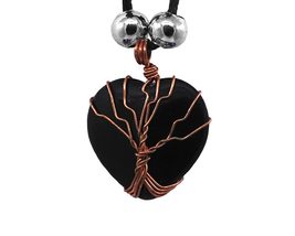 Mia Jewel Shop Tree of Life Copper Metal Wire Wrapped Heart Shaped Healing Gemst - $17.81