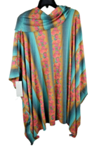 Crazy Train Womens Size One Size Plus Colorful Floral Pullover Poncho NWT - £29.50 GBP