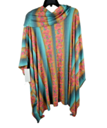 Crazy Train Womens Size One Size Plus Colorful Floral Pullover Poncho NWT - £29.11 GBP