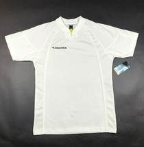 Neu Diadora T-Shirt Trikot HERREN S Weiß V Hals Waffelstrick Gestreift F... - $19.79