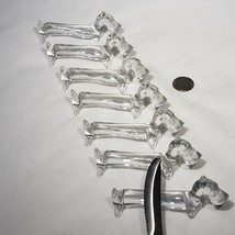 Lot of 7 Clear Glass Schnauzer Dog Knife Rests Scottie French Fox Terrier VTG - £54.71 GBP