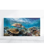 Turtle Painting Photo Art HD Canvas Poster Ocean Coral Reef Wall Art Hom... - £18.77 GBP+