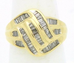 1/2 Ct Diamond Cocktail Ring Real Solid 14 K Gold 5.8 G Size 6 - £295.57 GBP