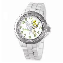 Disney Adult Size White Band with Crystal Bezel Tinker Bell Watch - £49.44 GBP