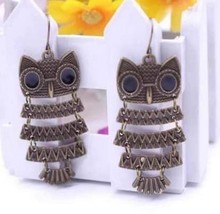 New Super Cute Sassy Chandelier Bronze Owl Earrings - £5.99 GBP
