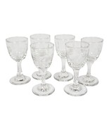 Weston Stemmed Glassware Optic Etched Floral Port Liquor Barware 3.50&quot; S... - $50.57