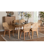 Maryland Natural Brown and Rattan 7-Piece Dining Set - $1,768.54 CAD