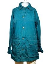 Woolrich Coat Women&#39;s Small Teal Zip Snap Flannel Lined Workwear Jacket ... - $22.80