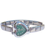 Sage Green Curvy Heart Italian Charm Watch Jewelry - 1990s 2000s Style W... - $288.36 MXN