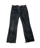 Anthropologie &amp; Other Stories Black Lace-up Straight Leg Raw Hem Jeans s... - $47.03 CAD