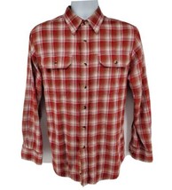 Pendleton Pioneer Button Cotton Wool Long Sleeve Red Flannel Shirt Size M Mens - £21.07 GBP