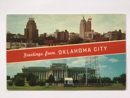  vintage POSTCARD unposted ✉️ skyline of greater OKLAHOMA CITY USA - £1.94 GBP