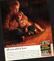 1963 beagle &amp; boy photo Purina Dog Chow vintage print ad NOSTALGIA B7 - £20.71 GBP