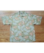 Tommy Bahama Mens Shirt XL Olive Green Hawaiian Leaves  Crab 100% Silk S... - £9.77 GBP