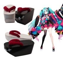 V Hatsune Miku Magical Mirai MIKU Cosplay Shoes Kimono Zori Geta Sandals - £47.15 GBP