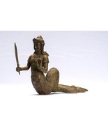 Antique Thai Style Bronze Female Deity with Naga Tail Statue - 22cm/9&quot; - $372.41