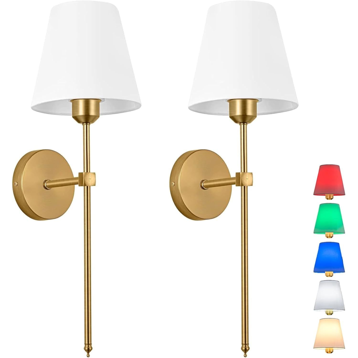 Battery Operated Wall Light Set Of 2,With Remote Control Dimmable Not Hardwired