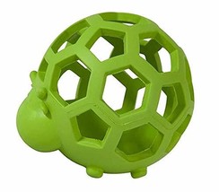 MPP HOL-ee Cow Dog Toys Treat Dispensing Ball Soft Green Rubber Small Puppy Play - £9.99 GBP