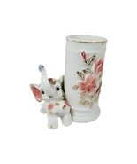 Vintage elephant figurine bud vase white Pink and gold trim Porcelain Tr... - £22.36 GBP